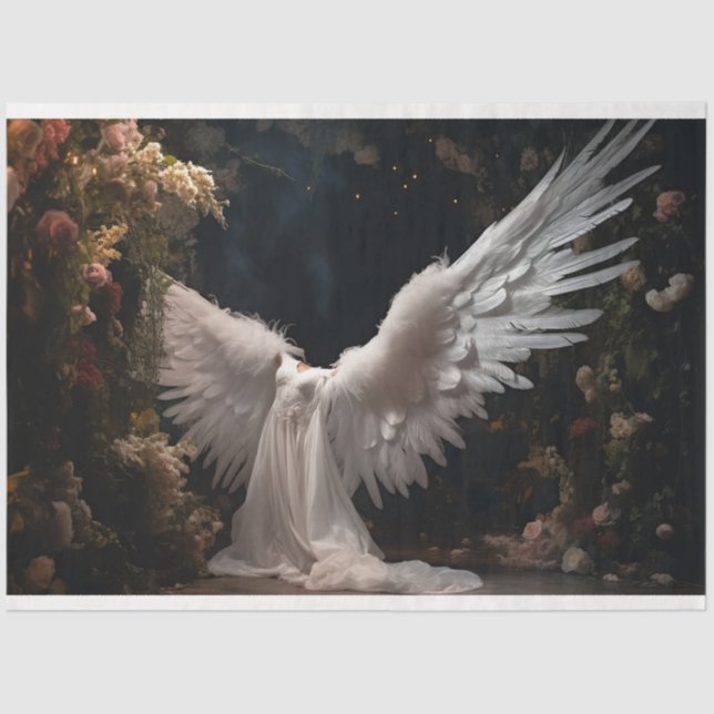 Design der weißen Engel-Serie 12 Seidenpapier (Vorderseite)