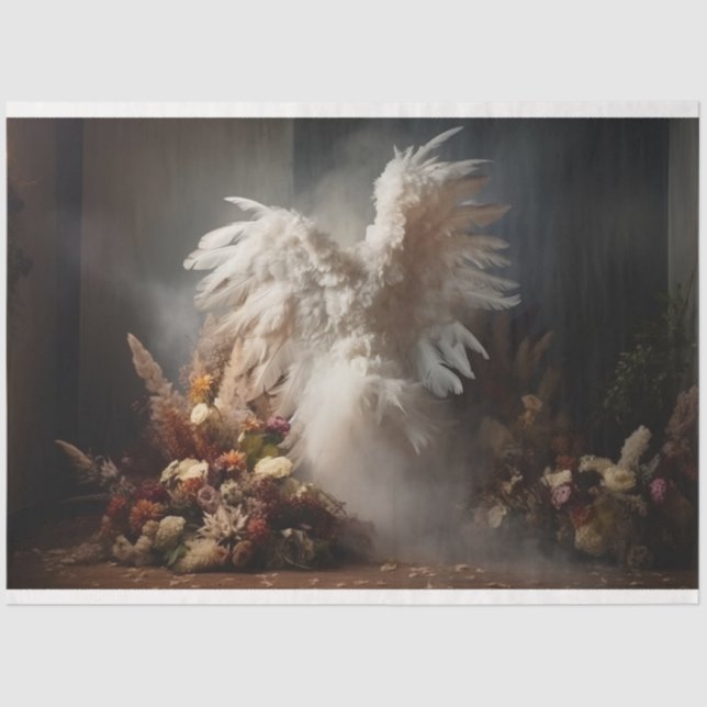 Design der weißen Engel-Serie 2 Seidenpapier (Vorderseite)