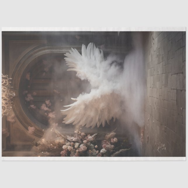 Design der weißen Engel-Serie 5 Seidenpapier (Vorderseite)