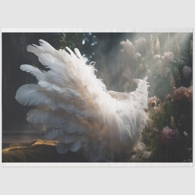 Design der weißen Engel-Serie 8 Seidenpapier (Vorderseite)