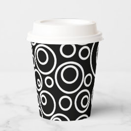 Design der weißen Kreise auf schwarz Pappbecher