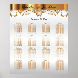 Design der weißen und goldenen Elemente - 16 Seati Poster