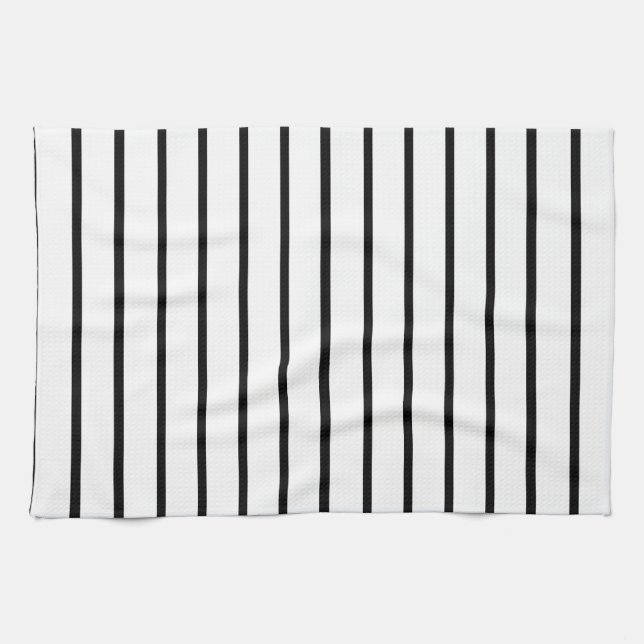 Design der weißen und schwarzen Streifen Geschirrtuch (Horizontal)