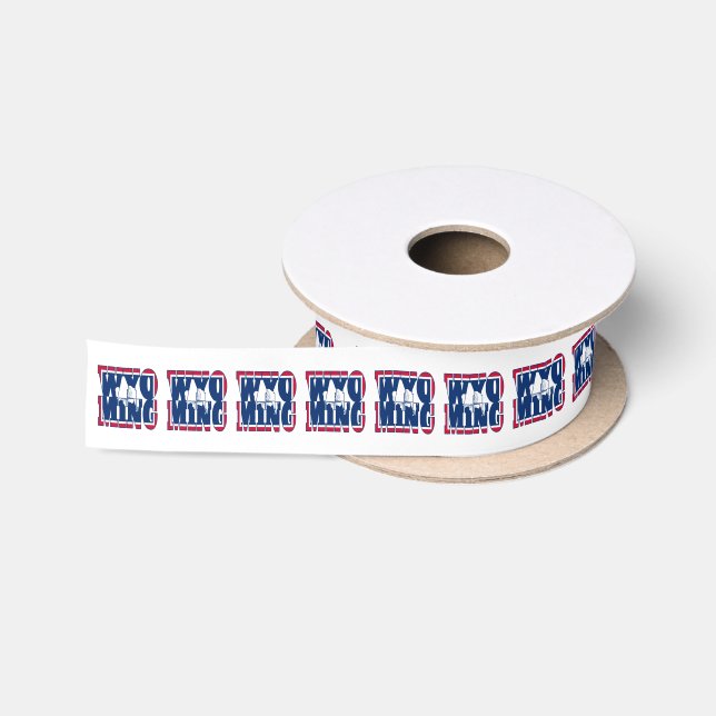 Design der "Wyoming State Flag"-Typografie Satinband (Spule)