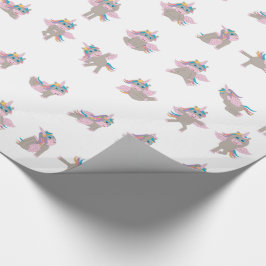 Design der Yoga-Posen für Einhorn Geschenkpapier