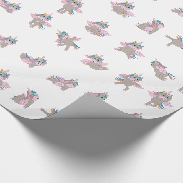 Design der Yoga-Posen für Einhorn Geschenkpapier (Ecke)