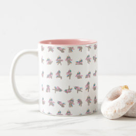 Design der Yoga-Posen für Einhorn Zweifarbige Tasse
