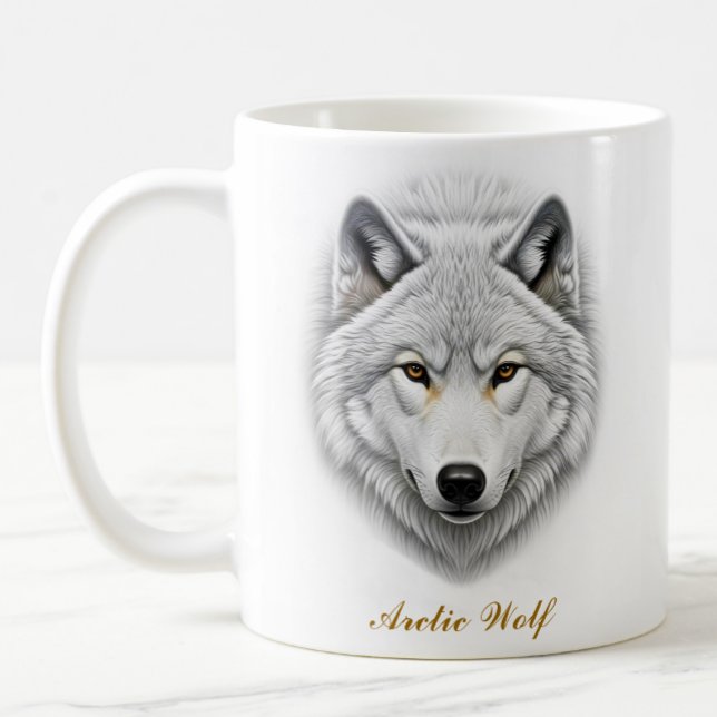 Design der zweiseitigen arktischen Wolf-Tasse Kaffeetasse (Von Creator hochgeladen)