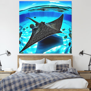 Design des Adlerrachs unter Wasser Leinwanddruck