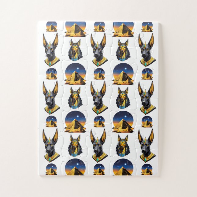 Design des alten Ägypten Pyramide Anubis Muster Puzzle (Vertikal)
