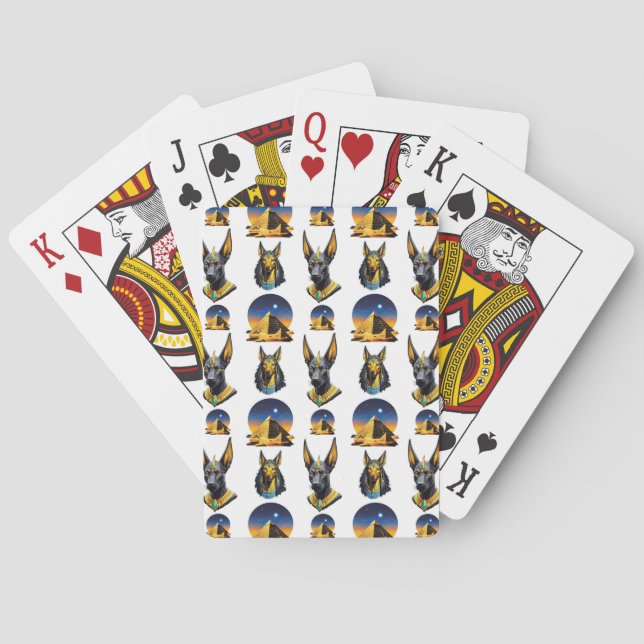 Design des alten Ägypten Pyramide Anubis Muster Spielkarten (Rückseite)