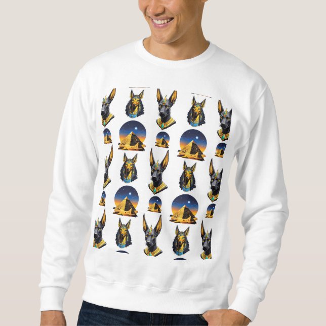 Design des alten Ägypten Pyramide Anubis Muster Sweatshirt (Vorderseite)