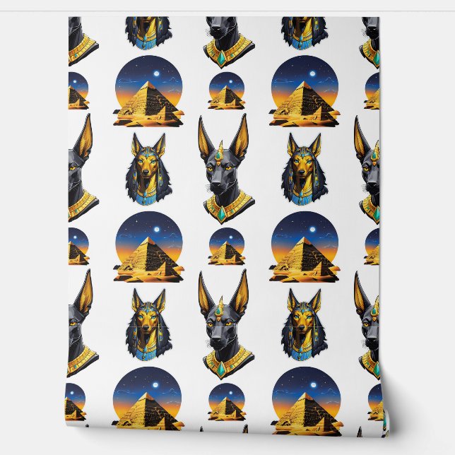 Design des alten Ägypten Pyramide Anubis Muster Tapete (Abrollen)