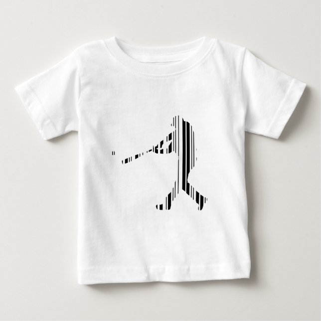 Design des BASEBALL BAR CODE Sports Player Baby T-shirt (Vorderseite)