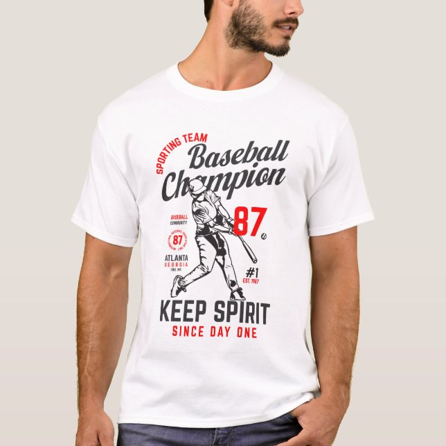 Design des Baseball-T - Shirt (Vorderseite)