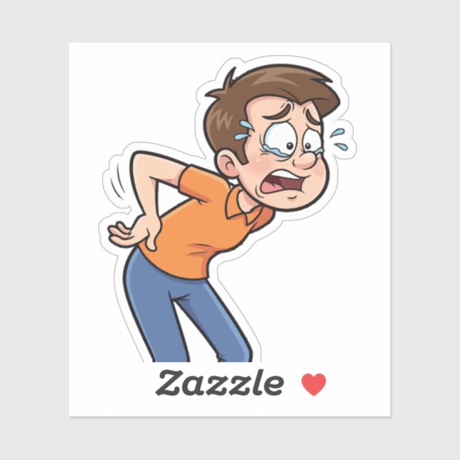 Design des Cartoon "Funny Back Pain" Aufkleber (Blatt)