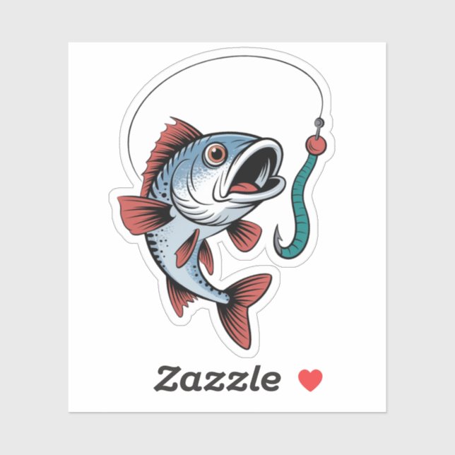 Design des Cartoon Funny Fishing Aufkleber (Blatt)