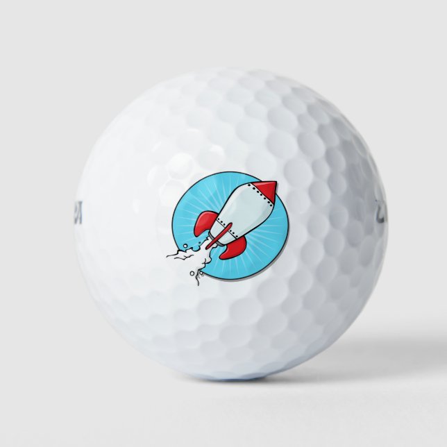 Design des Cartoon-Raketenschiffs Golfball (Vorderseite)