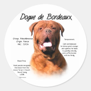 Design des Dogue de Bordeaux Runder Aufkleber