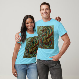 Design des Dreamy Dragon Watercolor T - Shirt