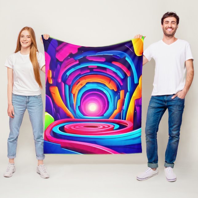 Design des dynamischen geometrischen Neon Art Tunn Fleecedecke (Beispiel)