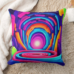 Design des dynamischen geometrischen Neon Art Tunn Kissen