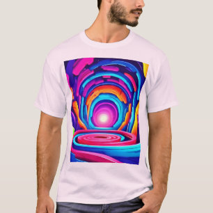 Design des dynamischen geometrischen Neon Art Tunn T-Shirt