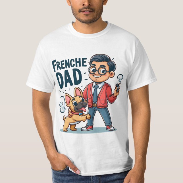 Design des französischen Vaters Cartoon T-Shirt (Vorderseite)