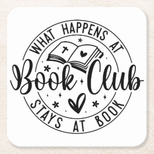 Design des Fun Book Club Rechteckiger Pappuntersetzer
