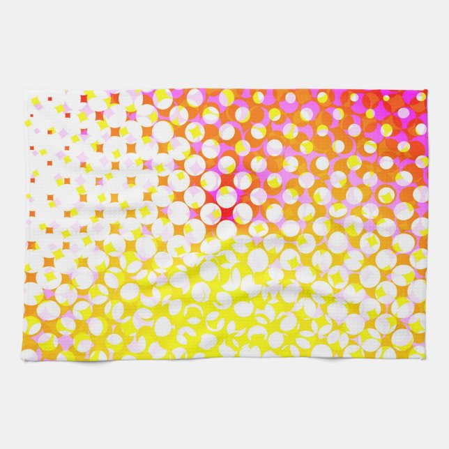 Design des gelb-rosa Musters Geschirrtuch (Horizontal)