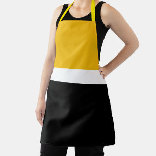 Design des gelben, weißen Schwarz-Farbblockes Schürze