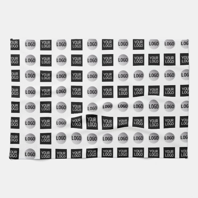 Design des geometrischen 2 Logo-Musters Geschirrtuch (Horizontal)