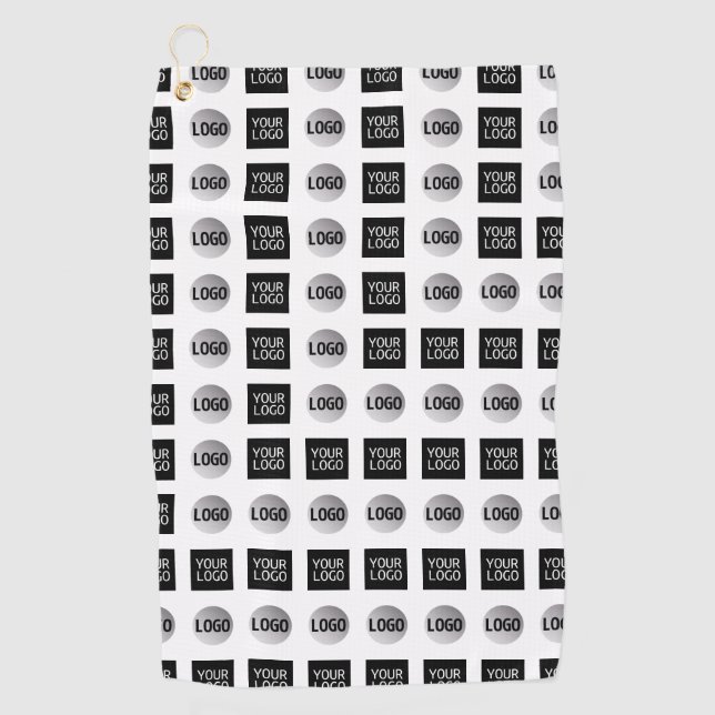 Design des geometrischen 2 Logo-Musters Golfhandtuch (Vorderseite)