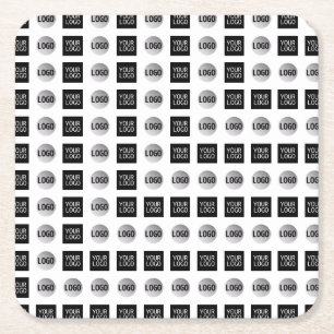 Design des geometrischen 2 Logo-Musters Rechteckiger Pappuntersetzer