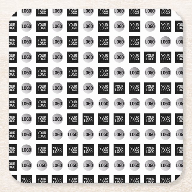 Design des geometrischen 2 Logo-Musters Rechteckiger Pappuntersetzer (Vorderseite)