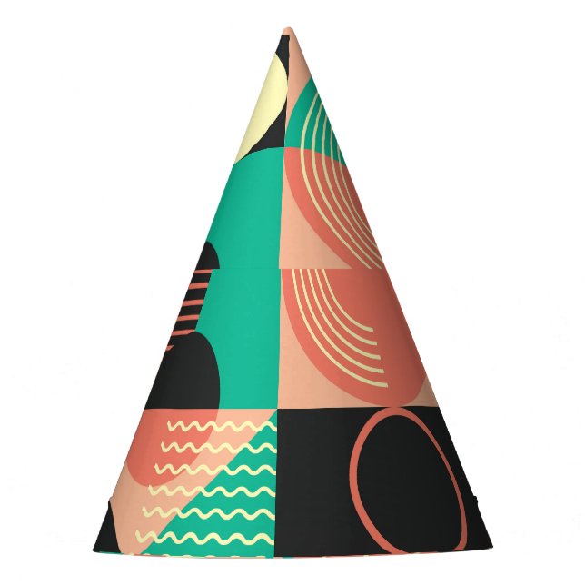 Design des geometrischen Retromusters Partyhütchen (Vorderseite)