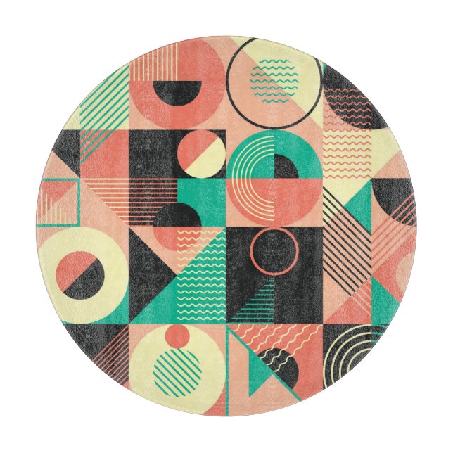 Design des geometrischen Retromusters Schneidebrett (Vorderseite)