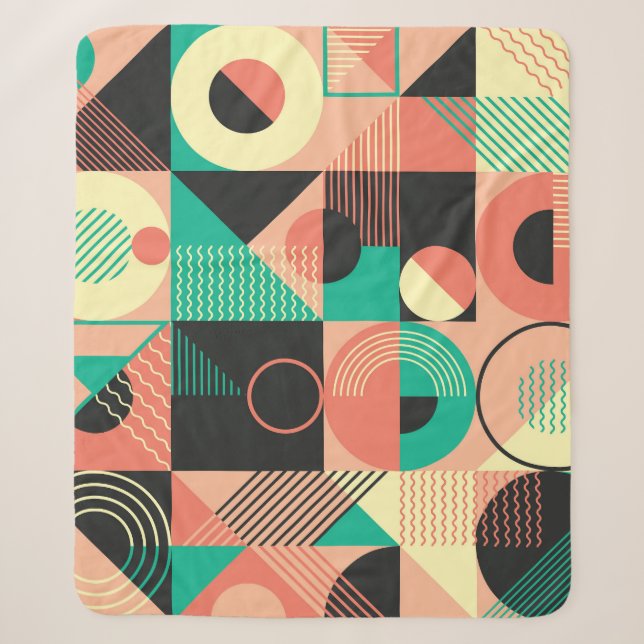 Design des geometrischen Retromusters Sherpadecke (Vorderseite)