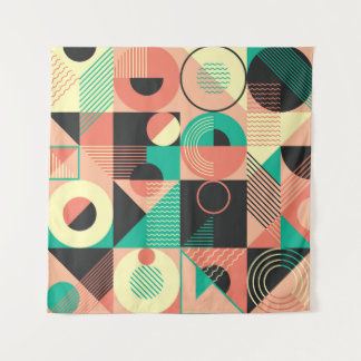 Design des geometrischen Retromusters Wandteppich