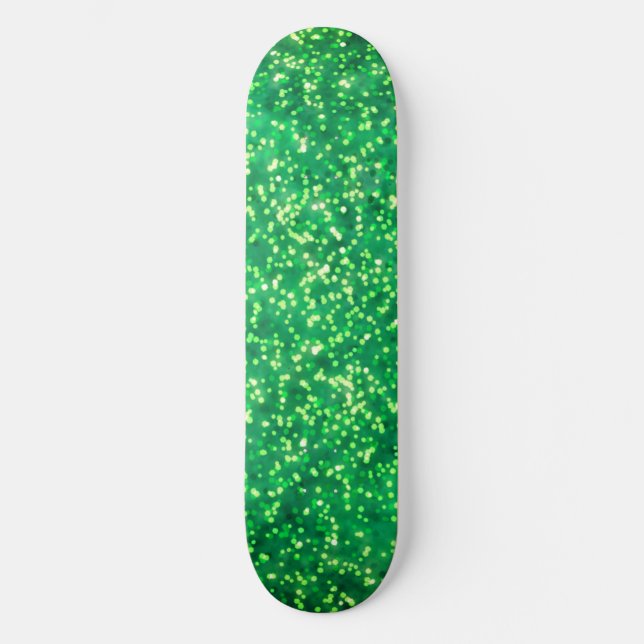 Design des Glitzer für hübsche, helle grüne Imitat Skateboard (Vorderseite)