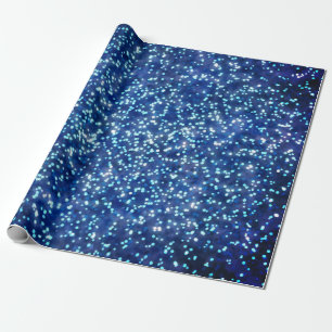 Design des Glitzer hübsch Midnight Blue Imitats Geschenkpapier