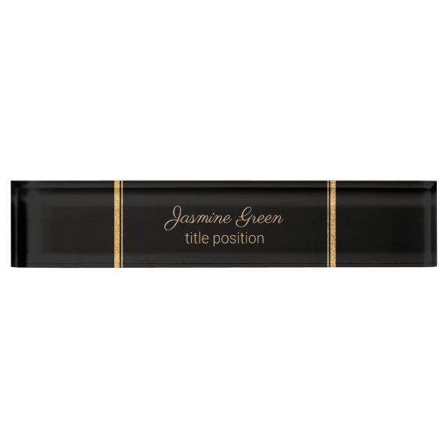 Design des Gold Glitzer Namensplakette (Vorderseite)