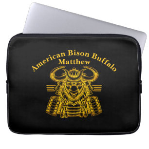 Design des Golden Bison Warriors in Samurai Armor Laptopschutzhülle