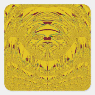 Design des Goldenen Löwenkopfes Quadratischer Aufkleber
