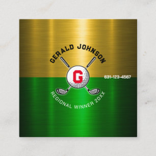 Design des Golftalls für Monogramm Quadratische Visitenkarte