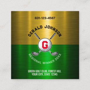 Design des Golftalls für Monogramm Quadratische Visitenkarte