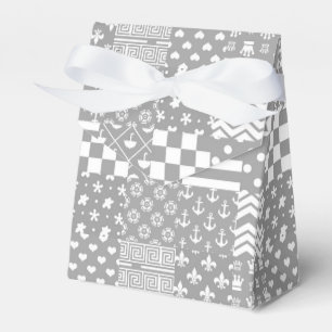 Design des grauen, weißen Mixed-Musters Geschenkschachtel