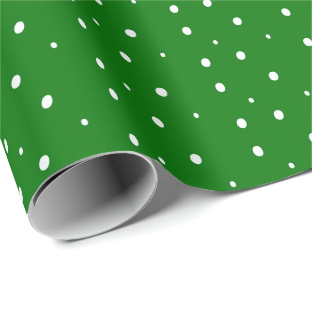 Design des Green Holiday Dots Geschenkpapier (Rolleneckpunkt)