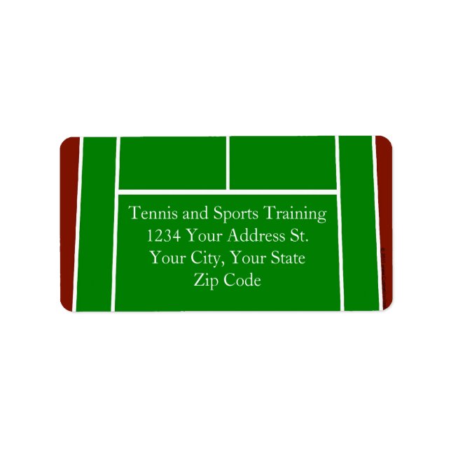 Design des Green Tennis Court Adressaufkleber (Vorne)