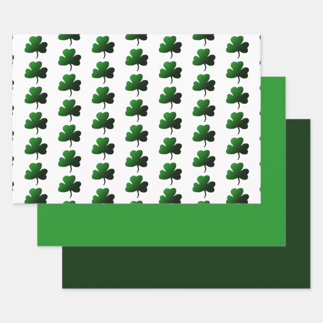 Design des grünen Kleeblatts Geschenkpapier Set (Set)